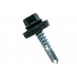 Кровельный саморез Госкреп 5.5х25 мм, RAL 6005, зеленый мох, 250 шт., большой пластиковый контейнер, 1000 мл 2-0017200 