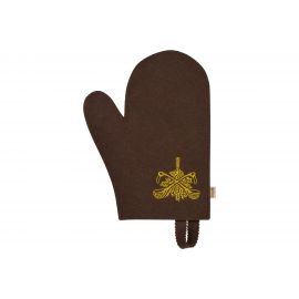 Рукавица с вышитым логотипом Банные Штучки войлок 100%, коричневая 41420 