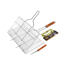 Большая решетка-гриль для стейков с вилкой BOYSCOUT + картонный веер 61301 