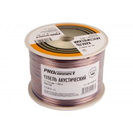 Акустический кабель PROconnect 2х0,25 кв.мм, прозрачный BLUELINE, бухта 100 м 01-6201-6 