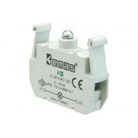 Блок-контакт Emas подсветки ВY с зелёным светодиодом, серия B, 100-230 В AC BY 