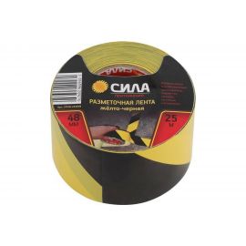 Разметочная самоклеящаяся лента СИЛА STHW2548YB 25м x 48 мм x 0.15 мм, желто-черная 24/72/1728 Б0048520 