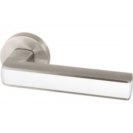 Раздельная ручка ARMADILLO CUBE URB3 SN/White-19 матовый никель/белый 35647 