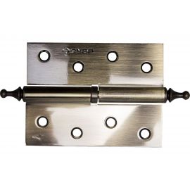 Дверная разъемная петля Зубр Эксперт 1 подшипник цвет старая латунь AB левая с крепежом 100x75x2.5 мм 2 шт. 37605-100-5L 