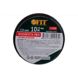 Изолента PVC FIT IT 19 ммх0,13 ммх10 м, черная 11008 