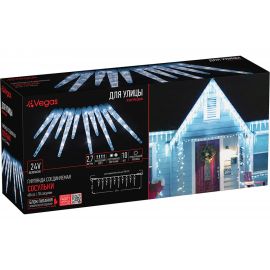 Электрогирлянда-конструктор VEGAS Сосульки 10 шт, 40 холодных LED ламп, прозрачный провод 55037 