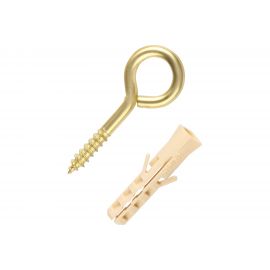 Петля-шуруп ЕВРОПАРТНЕР латунир. L10 х d2,7 x O5 мм 4шт. 13 4828 1 