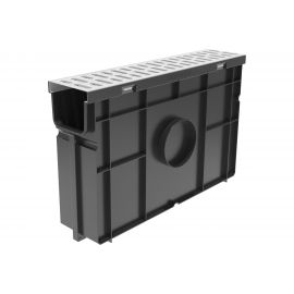 Пескоуловитель для пластиковых лотков Gidrolica 500x116x320 мм со стальной оцинкованной решеткой 080068 