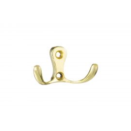 Мебельный крючок KERRON двухрожковый, латунь LT 0010 OT 