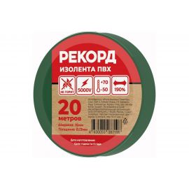 Изолента РЕКОРД 15мм х 20м х 0,13мм, зеленый 24409 