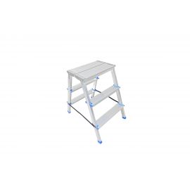 Двусторонняя алюминиевая стремянка с широкой площадкой Евродизайн 3 ступени STR2-AL-3EP 
