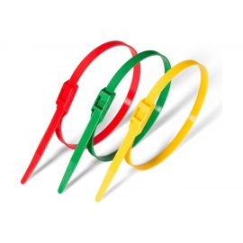 Разъемные стяжки с горизонтальным замком FORTISFLEX КСГ 8х400 красные 74247 