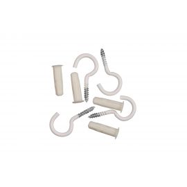 Крюк-шуруп ЕВРОПАРТНЕР белый d4,1хL60 в компл. c дюбелем MULTI 8x32 4шт. MP 315 17 