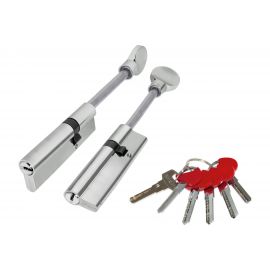 Цилиндровый механизм со штоком Fuaro D-PRO507-8/100 mm /65+10+25/ CP хром, 5+1 кл. перекодируемый 42687 