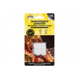 Самоклеящиеся держатели для проводов AVIORA 4 шт. + 5 самоклеящихся полосок 302-204 