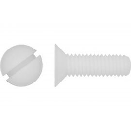 Винт с потайной головкой и прямым шлицем DINFIX DIN 963, полиамид (пластик), M4x10, 10 шт. 00-00001522 