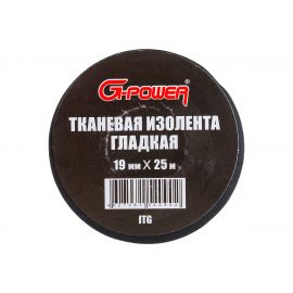 Тканевая изолента G-POWER гладкая, 19мм х 25м, цвет: черный ITG 
