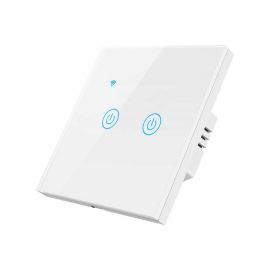 Умный двухкнопочный сенсорный выключатель Roximo белый SWSEN01-2W 