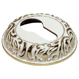 Накладка на ключевой цилиндр MORELLI цвет-белая эмаль/золото MH-KH-CLP W/PG 9011969 