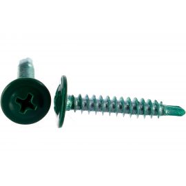 Саморезы с пресс шайбой Госкреп со сверл. 4,2х25мм зеленые RAL6005 20 шт., подвес 1-0017520 