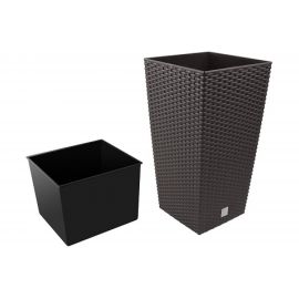 Кашпо для цветов 35 л, венге, 2 предмета Prosperplast Rato Square DRTS300-440U 