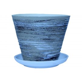 Горшок для цветов Котовская керамика Цветочный 2 бежевая полоса, 1.5 л 10001181 