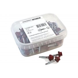 Кровельный саморез Качественный КРЕПЕЖ красное вино RAL 3005, 4.8х29 мм, 85 шт 0300127 КЧ 