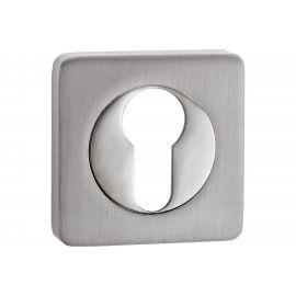 Квадратная накладка РЕНЦ на цилиндр, никель матовый / никель блестящий ET 02 SN/NP 