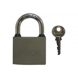 Навесной замок РемоКолор (чугун; полимерное покрытие; 3 ключа; цилиндровый механизм; автоматический; 63x64x18 мм; дужка 7 мм) 70-0-986 