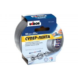 Армированная клейкая супер-лента UNIBOB 50 мм х 25 м серая 214999 