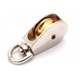 Блок для троса Партнер одинарный, оцинк., мет. шкив, 30 мм, 1 шт. - ярлык 826794 