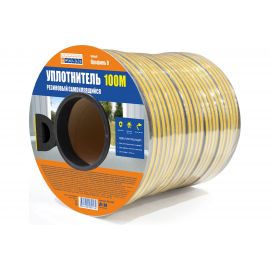 Резиновый уплотнитель 4walls D-профиль 8х9 мм, 100 м, чёрный, 8 шт. 120113 