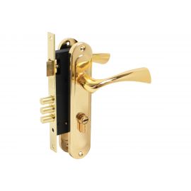 Врезной замок БУЛАТ ЗВ4-3.70.03.05 НОМОС (золото; 5 перфоключей; с ручками) 13970 