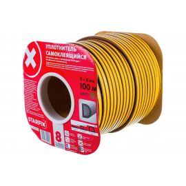 Уплотнитель STARFIX тип D коричневый 9х8 мм 100 м SF1013-02 