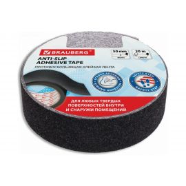 Клейкая противоскользящая зернистая лента BRAUBERG 50 мм х 20 м, черная, основа ПВХ 606774 