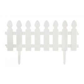Забор декоративный штакетник Park L=2м H=21см 4шт по 50см и 8 ножек белый 999136 