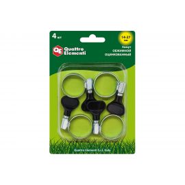 Хомут обжимной оцинкованный с ключом (14-27 мм) 4 шт. QUATTRO ELEMENTI 772-449 