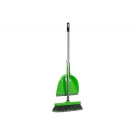 Набор для сухой уборки InLoran щетка с совком, ручка 110 см, салатовый MSO-104SL 