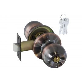 Ручка-защелка НОРА-М NEW стар.медь ЗШ-01 ключ/фикс. 15684 