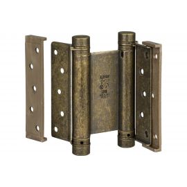 Барная пружинная петля двойного действия ALDEGHI LUIGI SPA 125х48х42 мм, цвет: античная латунь, к-т: 2 шт + ключ с декоративными шурупами 101OA125B 