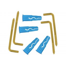 Крюк-шуруп ЕВРОПАРТНЕР L- обр. латунир. d4,9хL50 в компл. c дюбелем MULTI 8x32 4шт. MP 317 17 