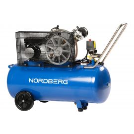 Компрессор NORDBERG 2х поршн., ременной, чугунная головка, 220В, ресив. 100л, 320л/мин NCE100/360 