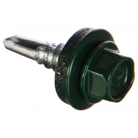 Кровельный саморез Качественный КРЕПЕЖ зеленый мох RAL 6005, 5.5х19 мм, 60 шт 0200111 КЧ 