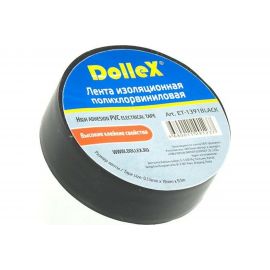 Изоляционная лента DolleX 19 мм х 9,10 м, черная, ПВХ PVC ET-1391BLACK 