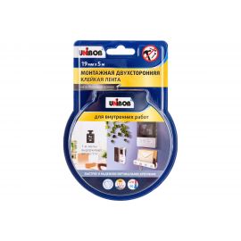 Двусторонняя клейкая лента для внутренних работ UNIBOB 19 мм х 5 м 134853 
