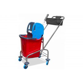 Одноведерная уборочная тележка Grass 1х25л, каркас хром, отжим IT-0491 пластик, IT-0495 