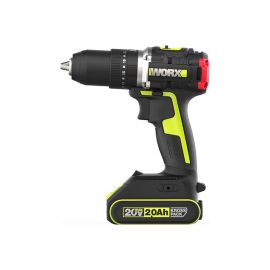 Аккумуляторная дрель-шуруповерт WORX Professional ударный, бесщеточный 20В, 60Нм, 2Ач х2, ЗУ 1.2 Ач, сумка WU369 