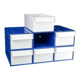 Пластиковый короб СТЕЛЛА-ТЕХНИК 140x250x100 мм, комплект 6 штук C-2-К6-синий-белый 
