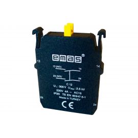 Блок-контакт Emas Старт+Стоп, 1НО+1НЗ, серия C, 250В AC, 4А C12 