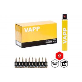 Кованые гвозди для монтажного пистолета VAPP 22х3 мм, с газовым баллоном 165 мм VAPP.G-BP322 